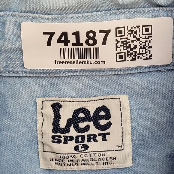 Vintage Y2K LEE Pittsburgh Button Shirt Large 25x31 Blue NFL - Picture 7 of 13